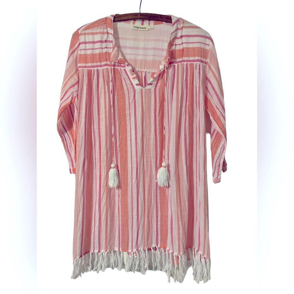 Roller Rabbit Tunic Size M Vacation Resort Cotton Stripes